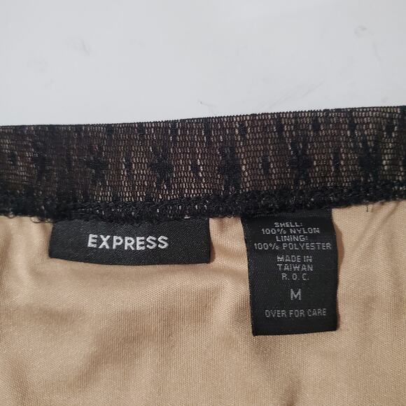 Vtg 90s Y2K Express Sheer Lace Overlay Ruffle Trim Skirt Sz M Whimsygoth Grunge - Picture 5 of 8